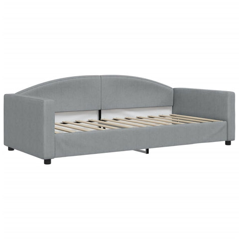 vidaXL Daybed with Trundle and Drawers Light Grey 90x190 cm Fabric