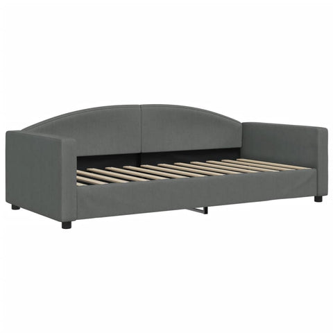 vidaXL Daybed with Trundle and Drawers Dark Grey 90x190 cm Fabric