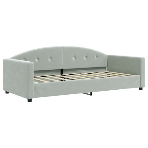 vidaXL Daybed with Mattress Light Grey 90x190 cm Velvet