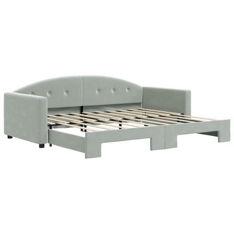 vidaXL Daybed with Trundle without Mattress Light Grey 90x190 cm Single
