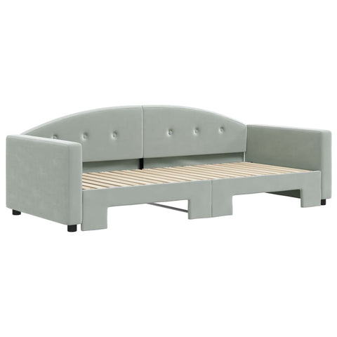 vidaXL Daybed with Trundle without Mattress Light Grey 90x190 cm Single