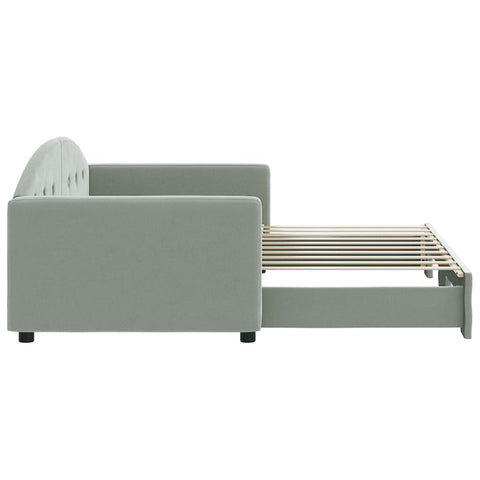 vidaXL Daybed with Trundle without Mattress Light Grey 90x190 cm Single