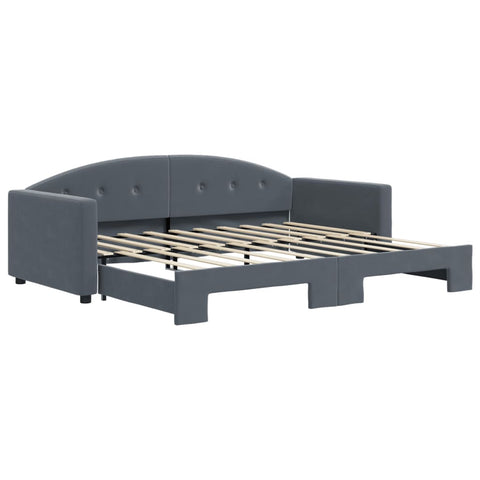 vidaXL Daybed with Trundle without Mattress Dark Grey 90x190 cm Single