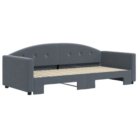 vidaXL Daybed with Trundle without Mattress Dark Grey 90x190 cm Single