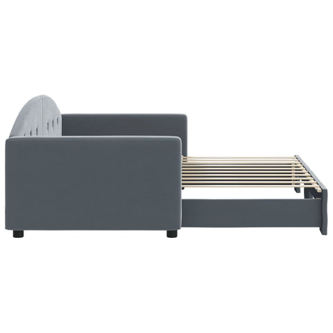 vidaXL Daybed with Trundle without Mattress Dark Grey 90x190 cm Single