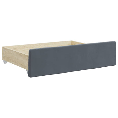 vidaXL Daybed with Trundle&Drawers without Mattress Dark Grey 90x190 cm Single