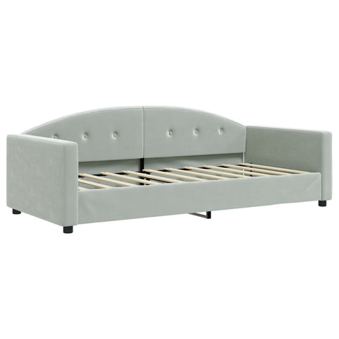 vidaXL Daybed with Trundle and Drawers Light Grey 90x190 cm Velvet
