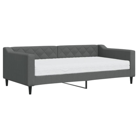 vidaXL Daybed with Mattress Dark Grey 90x190 cm Fabric
