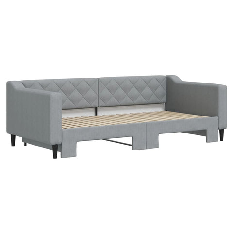 vidaXL Daybed with Trundle without Mattress Light Grey 90x190 cm Single