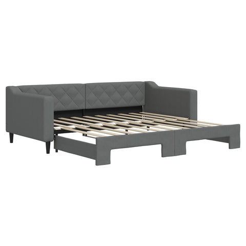 vidaXL Daybed with Trundle without Mattress Dark Grey 90x190 cm Single