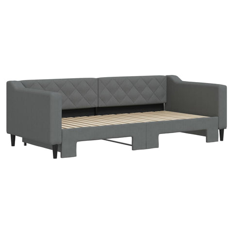 vidaXL Daybed with Trundle without Mattress Dark Grey 90x190 cm Single