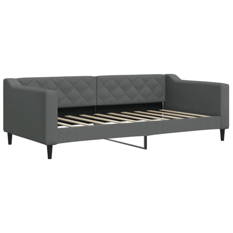 vidaXL Daybed with Trundle and Mattresses Dark Grey 90x190 cm Fabric