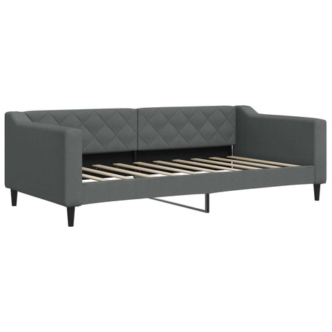 vidaXL Daybed with Trundle and Drawers Dark Grey 90x190 cm Fabric