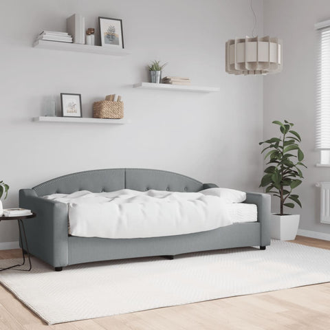 vidaXL Daybed with Mattress Light Grey 90x190 cm Fabric