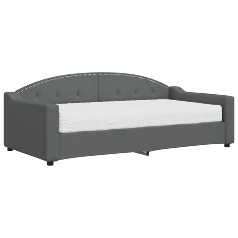 vidaXL Daybed with Mattress Dark Grey 90x190 cm Fabric