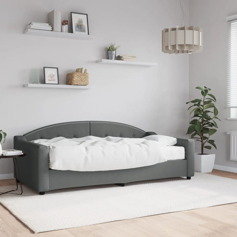 vidaXL Daybed with Mattress Dark Grey 90x190 cm Fabric