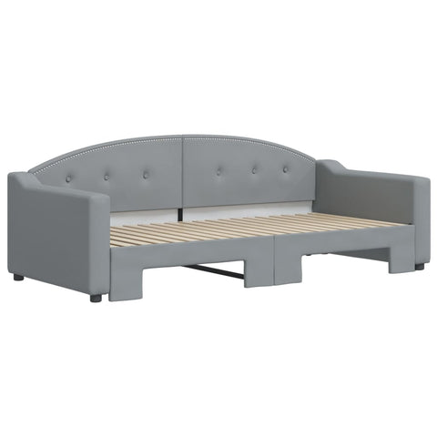 vidaXL Daybed with Trundle without Mattress Light Grey 90x190 cm Single