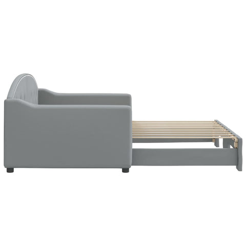 vidaXL Daybed with Trundle without Mattress Light Grey 90x190 cm Single