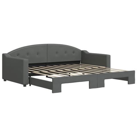 vidaXL Daybed with Trundle without Mattress Dark Grey 90x190 cm Single