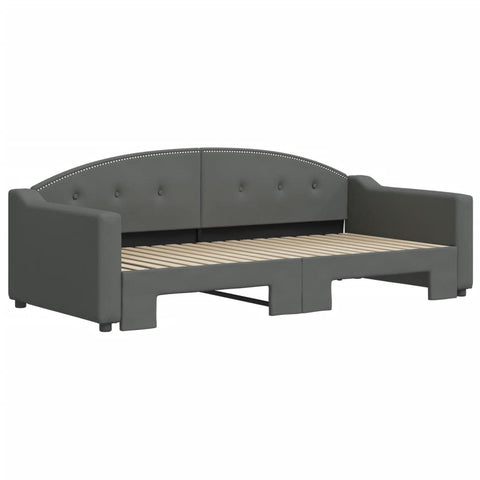 vidaXL Daybed with Trundle without Mattress Dark Grey 90x190 cm Single