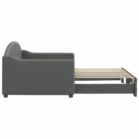vidaXL Daybed with Trundle without Mattress Dark Grey 90x190 cm Single