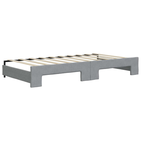 vidaXL Daybed with Trundle&Drawers without Mattress Light Grey 90x190 cm Single