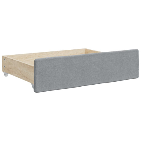 vidaXL Daybed with Trundle&Drawers without Mattress Light Grey 90x190 cm Single