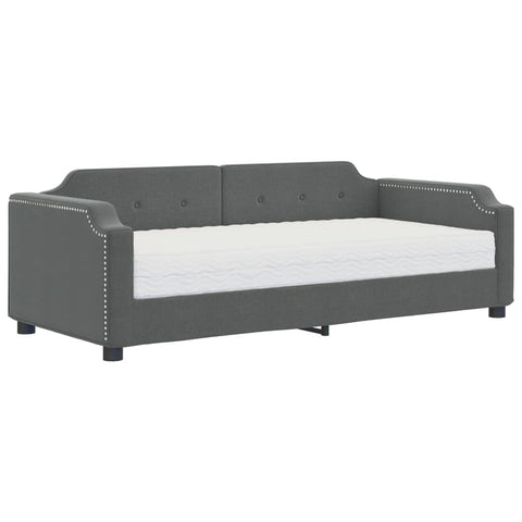 vidaXL Daybed with Mattress Dark Grey 90x190 cm Fabric