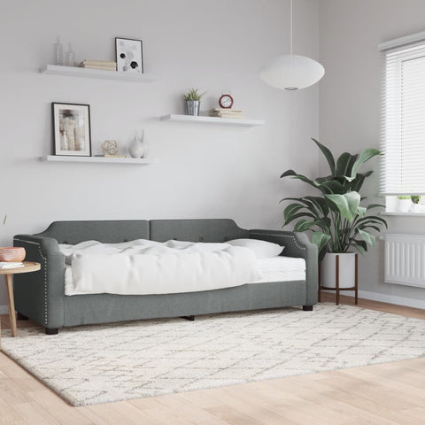 vidaXL Daybed with Mattress Dark Grey 90x190 cm Fabric