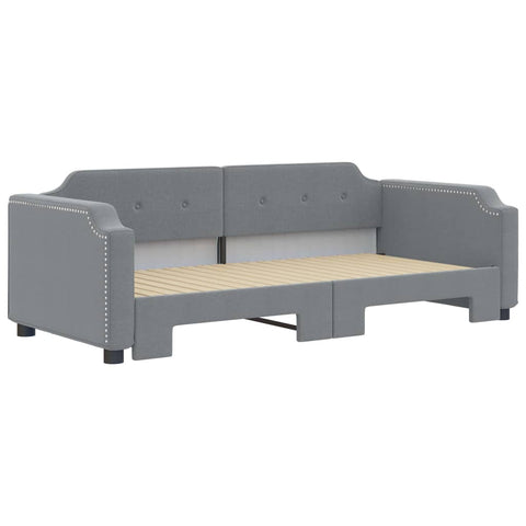 vidaXL Daybed with Trundle without Mattress Light Grey 90x190 cm Single