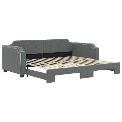 vidaXL Daybed with Trundle without Mattress Dark Grey 90x190 cm Single