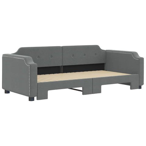 vidaXL Daybed with Trundle without Mattress Dark Grey 90x190 cm Single