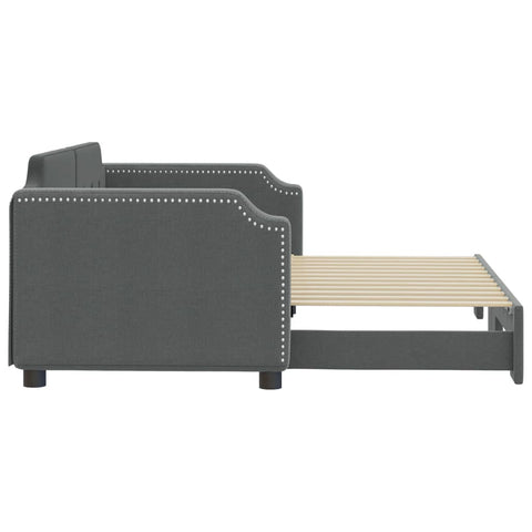 vidaXL Daybed with Trundle without Mattress Dark Grey 90x190 cm Single