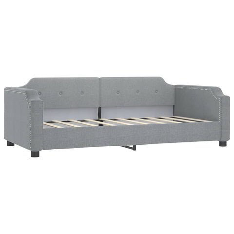 vidaXL Daybed with Trundle&Drawers without Mattress Light Grey 90x190 cm Single