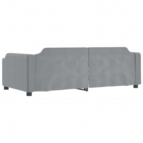 vidaXL Daybed with Trundle&Drawers without Mattress Light Grey 90x190 cm Single