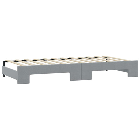 vidaXL Daybed with Trundle&Drawers without Mattress Light Grey 90x190 cm Single