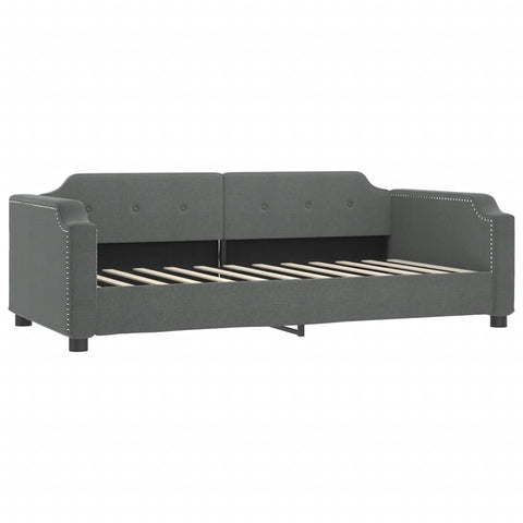 vidaXL Daybed with Trundle&Drawers without Mattress Dark Grey 90x190 cm Single