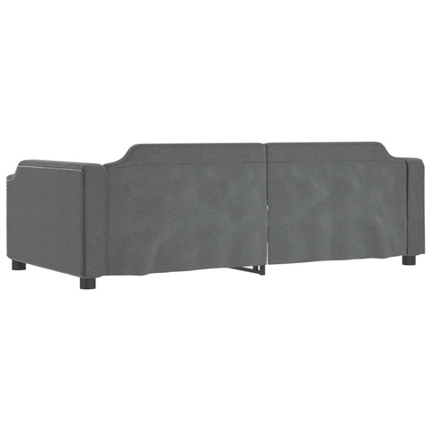 vidaXL Daybed with Trundle&Drawers without Mattress Dark Grey 90x190 cm Single