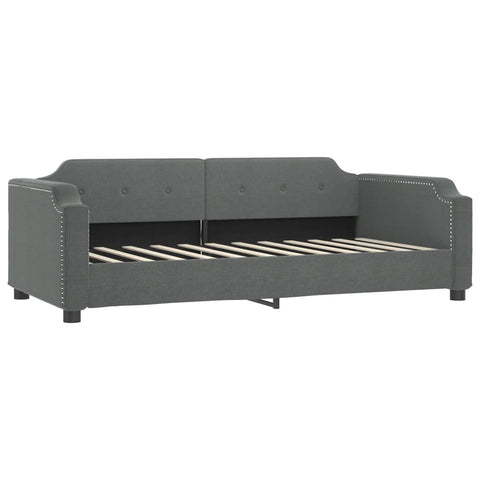 vidaXL Daybed with Trundle and Drawers Dark Grey 90x190 cm Fabric