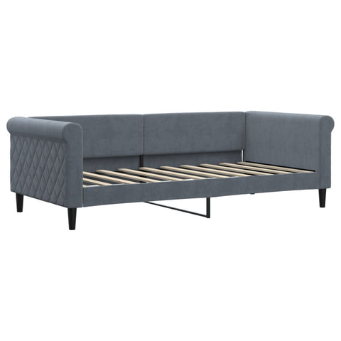 vidaXL Daybed with Mattress Blue Dark Grey 90x190 cm Velvet