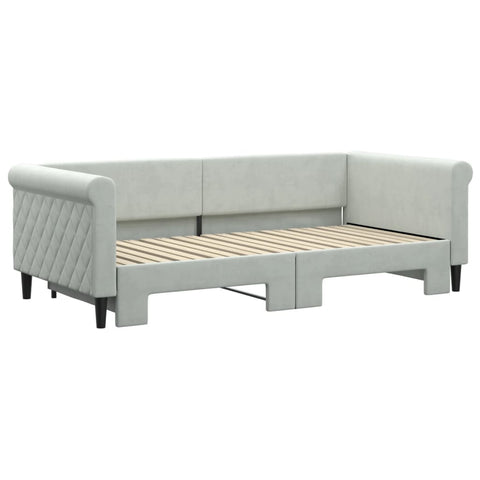 vidaXL Daybed with Trundle without Mattress Light Grey 90x190 cm Single
