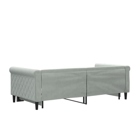 vidaXL Daybed with Trundle without Mattress Light Grey 90x190 cm Single