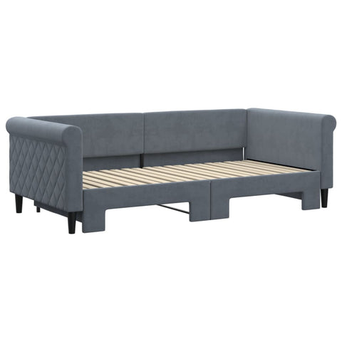 vidaXL Daybed with Trundle without Mattress Dark Grey 90x190 cm Single