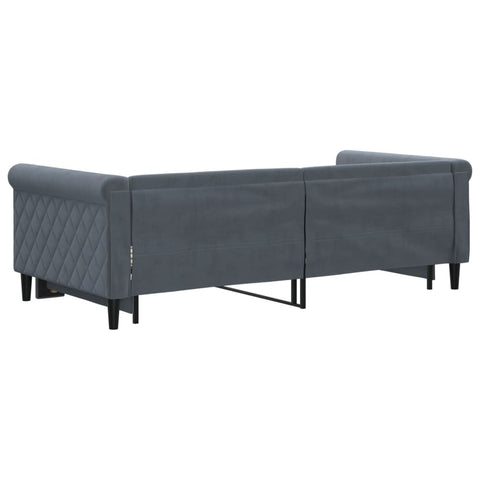 vidaXL Daybed with Trundle without Mattress Dark Grey 90x190 cm Single