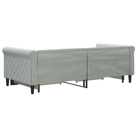 vidaXL Daybed with Trundle&Drawers without Mattress Light Grey 90x190 cm Single