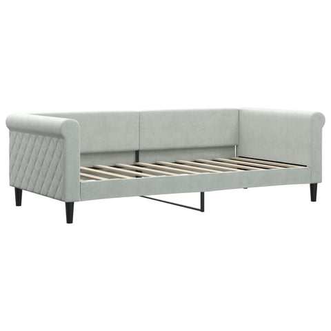 vidaXL Daybed with Trundle&Drawers without Mattress Light Grey 90x190 cm Single