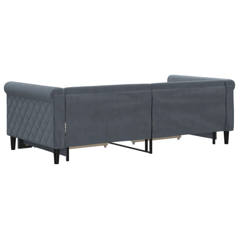 vidaXL Daybed with Trundle&Drawers without Mattress Dark Grey 90x190 cm Single