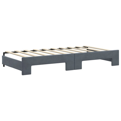 vidaXL Daybed with Trundle&Drawers without Mattress Dark Grey 90x190 cm Single