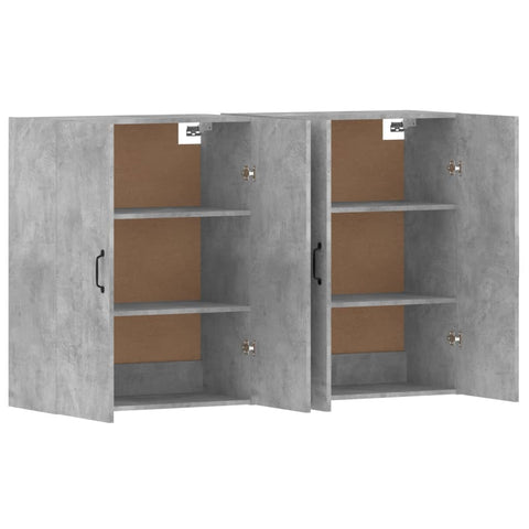 vidaXL Wall Mounted Cabinets 2 pcs Concrete Grey Engineered Wood