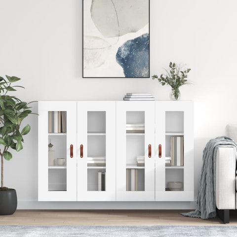 vidaXL Wall Mounted Cabinets 2 pcs White Engineered Wood